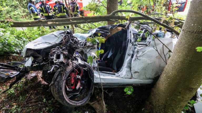 Von der Straße abgekommen: Tödlicher Unfall - Auto kollidiert mit Baum