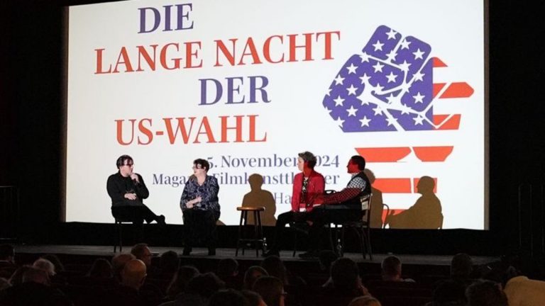 US-Präsidentschaftswahl: Zahlreiche Menschen verfolgen US-Wahlnacht live in Hamburg