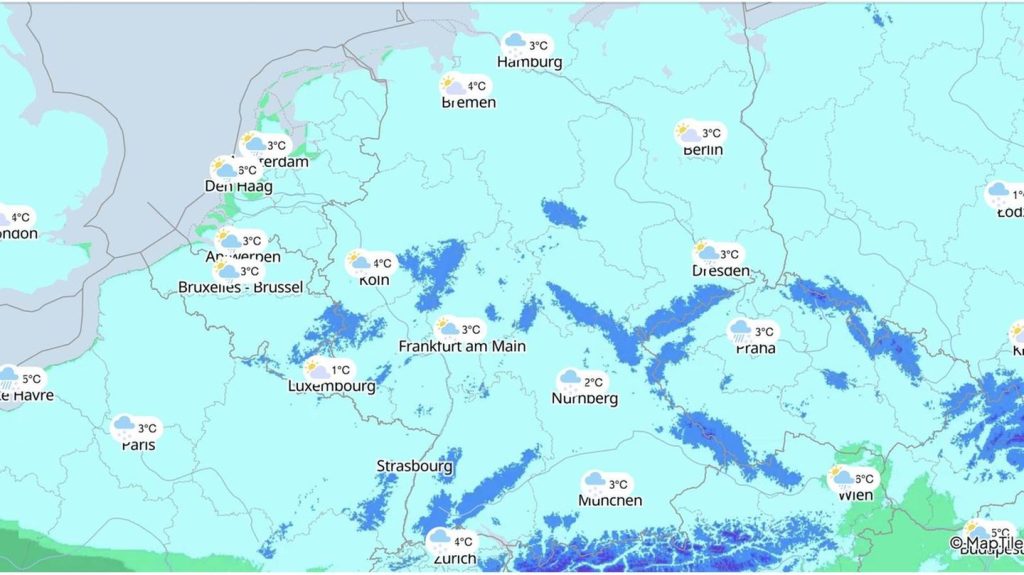 Wetter in Deutschland: Warnung vor starkem Schneefall und Glätte: Karten zeigen die Lage